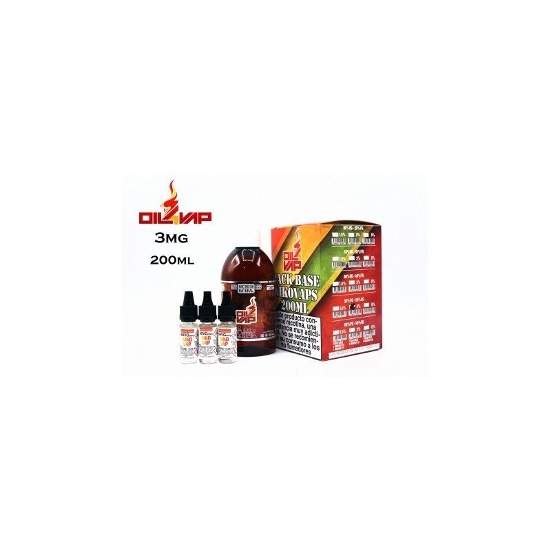 Oil4Vap Pack Base + Nicovaps 3mg/ml (TOTAL 200ML)