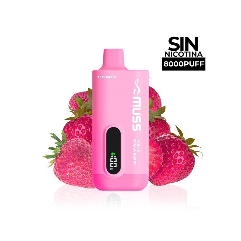 Vaper Desechable Muss Tech 8000 Triple Strawberry 