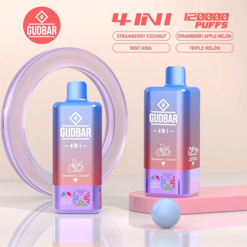 GUDBAR 4 en 1 - Strawberry Coco - 120.000 Puffs