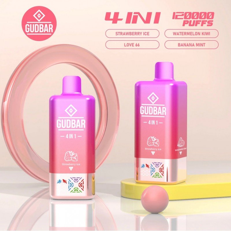 GUDBAR 4 en 1 - Strawberry Ice - 120.000 Puffs