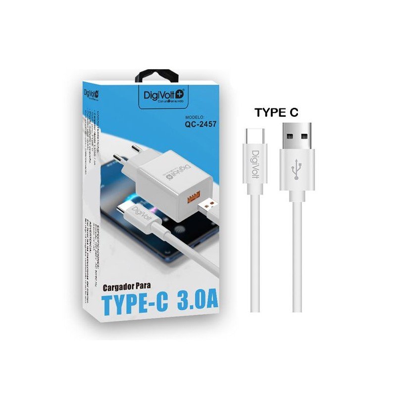 Cargador Tipo C Digivolt 3.0A 12W - QC-2457